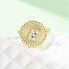 Adjustable Brass Micro Pave Cubic Zirconia Cuff Rings for Women RJEW-B139-07G-01-2