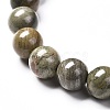 Natural Silver Leaf Jasper Round Beads Stretch Bracelet for Men Women BJEW-JB06824-02-4