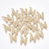 Brass Cubic Zirconia Charms KK-S348-330N-1