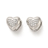Heart Rack Plating Brass Micro Pave Clear Cubic Zirconia Hoop Earrings EJEW-M240-01P-2