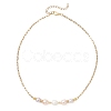 Natural Pearl Rice Beaded Necklaces with 304 Stainless Steel Paperclip Chains NJEW-JN05977-02-3