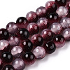 Crackle Baking Paint Imitation Jade Glass Beads Strands DGLA-T003-10mm-14-1