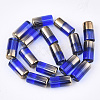 Half Electroplate Glass Beads Strands EGLA-S177-01-2