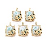 Brass Enamel Pendants KK-SZC0009-12G-03-1
