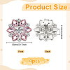 4Pcs Flower Alloy with Glass Rhinestone Shoe Buckle Clips AJEW-FG0003-64C-2