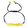 Natural Citrine Braided Bead Bracelets PW-WG14195-07-1