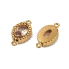 Ion Plating(IP) 304 Stainless Steel Cubic Zirconia Oval Links Connector Charms STAS-K256-22G-04-2
