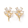 Brass Micro Pave Cubic Zirconia Ear Cuff Findings KK-F898-19B-G-1