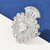 Brass Micro Pave Clear Cubic Zirconia Cuff Rings RJEW-P155-04D-P-3