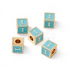 Rack Plating Brass Enamel Beads KK-B060-04G-06I-3