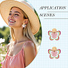 Brass Printing Acrylic Butterfly Dangle Stud Earrings EJEW-TA00672-6