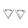 Tarnish Resistant 304 Stainless Steel Triangle Huggie Hoop Earrings STAS-J033-02C-P-2