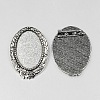 Vintage Tibetan Style Alloy Brooch Cabochon Bezel Settings X-PALLOY-O037-33AS-1