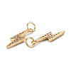 Brass Clear Cubic Zirconia Charms LS-ZIRC-C024-14G-3