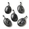Natural Larvikite Pendants G-Z055-03P-14-1