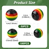 150Pcs 2 Styles Ghana Jamaica Reggae Stripe Resin Beads RESI-YW0005-53-2