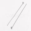 Silver Color Plated Brass Ball Head Pins X-KK-RP0.6x30mm-S-2