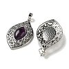 Natural Amethyst Pendants G-Q158-02E-2