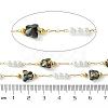 10M Ion Plating(IP) 304 Stainless Steel & ABS Plastic Pearl Bead & Butterfly Glass Link Chains CHS-G035-04G-01-2