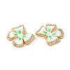 Real 18K Gold Plated 304 Stainless Steel Rhinestone Pendants STAS-A084-28G-03-2