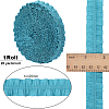 20 Yards Ruffled Polyester Elastic Lace Trim EW-WH0018-01C-2