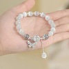 Butterfly Alloy & Cat Eye & Natural Moonstone Round Beaded Charm Bracelets for Women WG9D4EC-01-4
