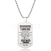 201 Stainless Steel To My Daughter Dog Tag Pendant Ball Chain Necklaces FS-WG527E6-21-1