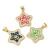 Star Rack Plating Brass Cubic Zirconia Pendants KK-K385-050G-1