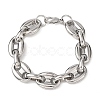 304 Stainless Steel Coffee Bean Link Chain Bracelets for Women Men BJEW-F529-10B-P-3