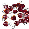 Faceted Transparent Glass Charms GLAA-T024-04H-1