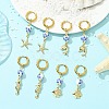 4 Styles Marine Theme 202 Stainless Steel Hoop Earrings EJEW-JE07004-1