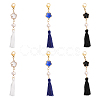 6Pcs 3 Colors Cotton Thread Tassel Big Pendant Decorations HJEW-CA0001-48-1