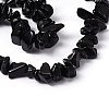 Natural Obsidian Chip Bead Strands X-F079-2