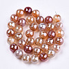 Electroplate Natural Agate Beads Strands G-T131-55-02-2