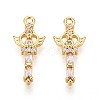 Brass Micro Pave Cubic Zirconia Pendants KK-N263-84G-1