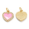Brass Micro Pave Clear Cubic Zirconia Pendants ZIRC-M115-43G-F-2
