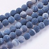 Natural Weathered Agate Beads Strands G-G589-6mm-07-1