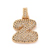 Brass Micro Pave Cubic Zirconia Pendants KK-C076-29Z-G01-1