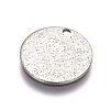 Tarnish Resistant 304 Stainless Steel Textured Pendants STAS-I098-01-15mm-P-1