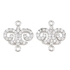 Brass Micro Pave Clear Cubic Zirconia Connector Charms CU-CBA7BFE-03A-P-1