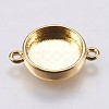 Brass Cabochon Connector Settings KK-E749-08G-1