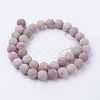 Frosted Natural Rhodonite Round Bead Strands G-G735-09F-10mm-3