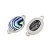 Brass Pave Natural Paua Shell Connector Charms KK-M299-01E-P-2