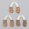 Opaque Resin & Walnut Wood Pendants RESI-S389-058A-C04-1