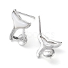 Rhodium Plated 925 Sterling Silver Stud Earring Findings STER-G036-02P-2