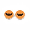 Halloween Printed Natural Wood Beads WOOD-T021-72-2