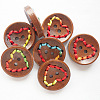 Round Painted 2-Hole Buttons with Colorful Thread  NNA0Z33-1