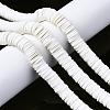 Flat Round Handmade Polymer Clay Beads CLAY-R067-12mm-17-5