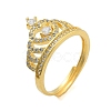 Crown Clear Cubic Zirconia Adjustable Rings RJEW-L120-017G-02-1