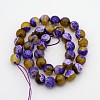 Natural Fire Crackle Agate Faceted Round Beads Strands G-A134-02B-10mm-2